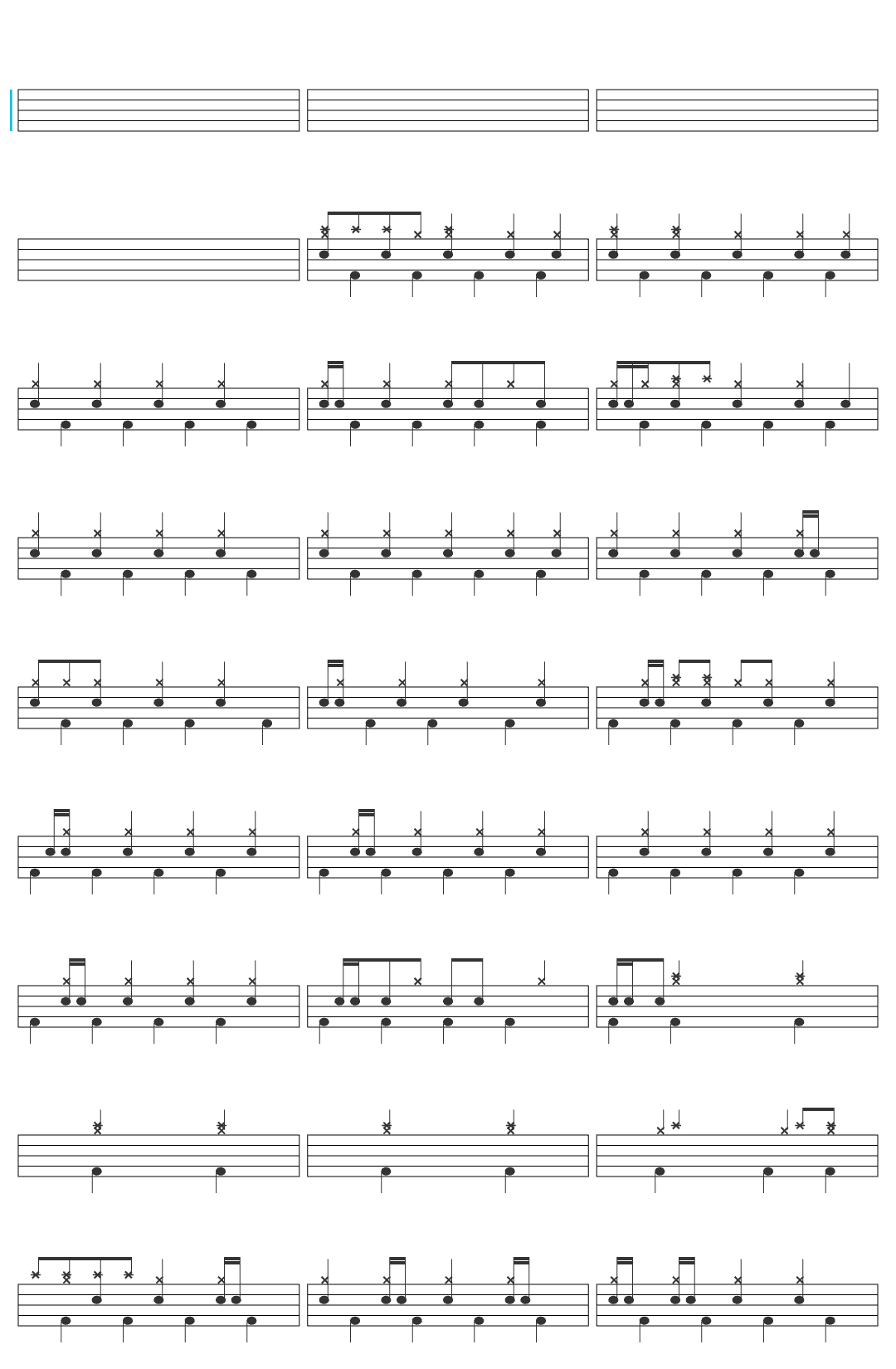 8th Day Yiddish Country drum sheet