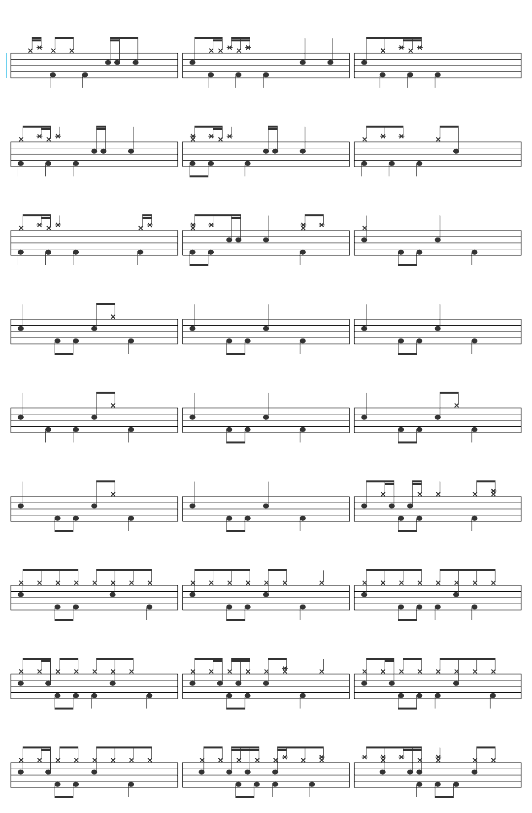 claustros Petricor drum sheet