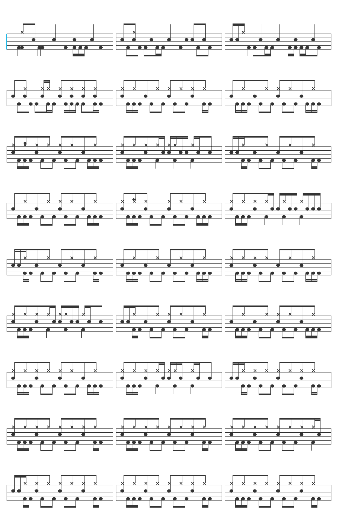 Only Backing Tracks Am Slow Minor Blues Backing Track 165 Bpm drum sheet