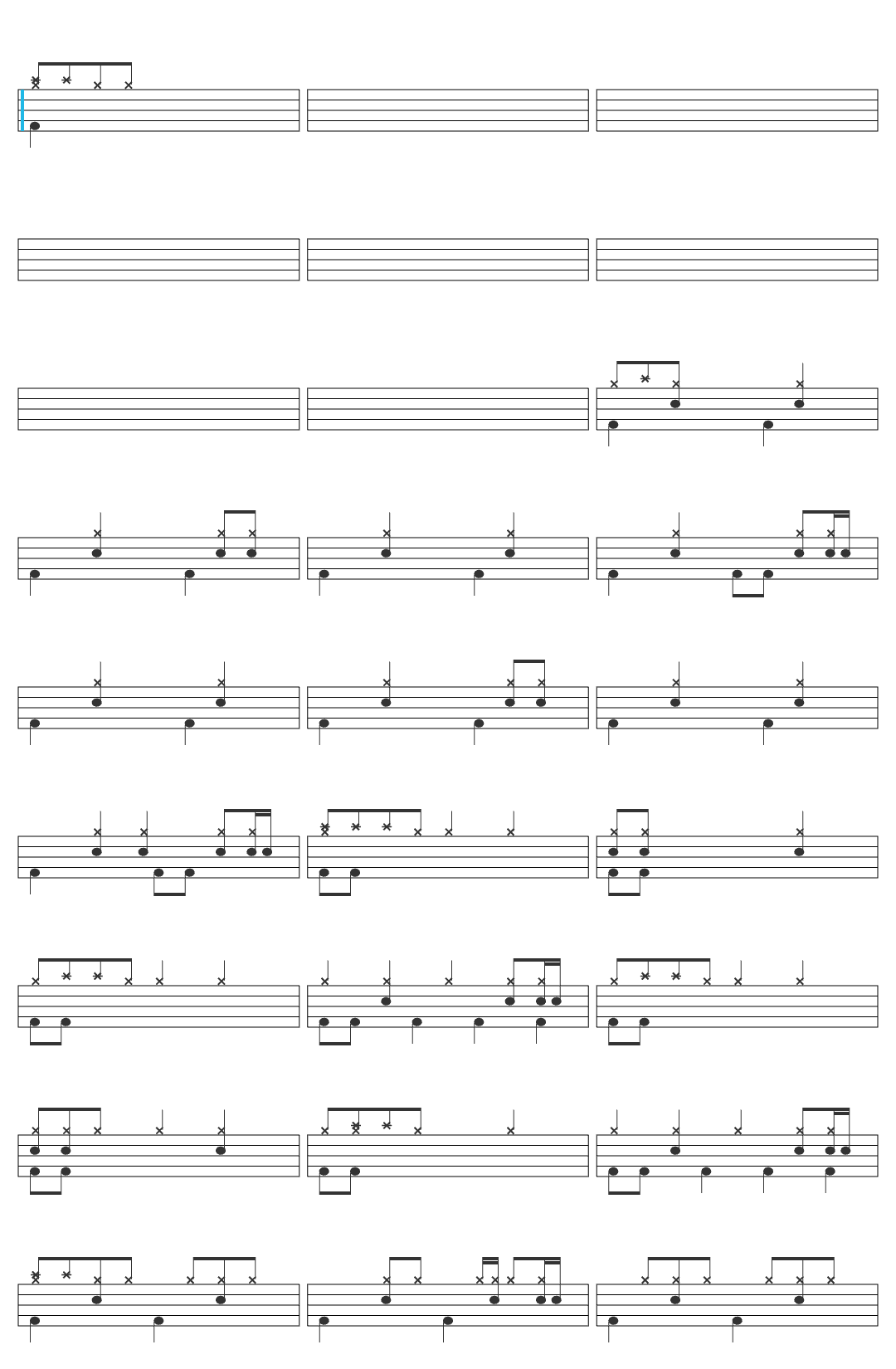 Emotional Oranges Sundays drum sheet