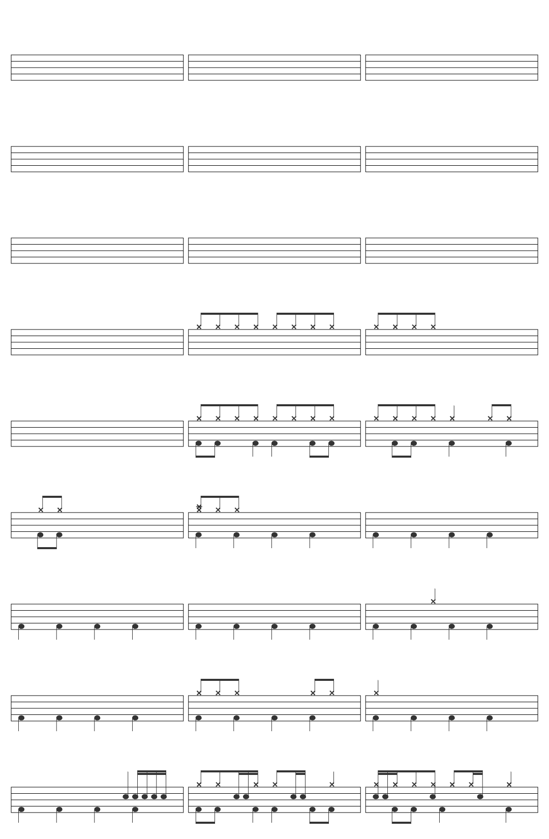 PJ Harvey Highway '61 Revisited drum sheet