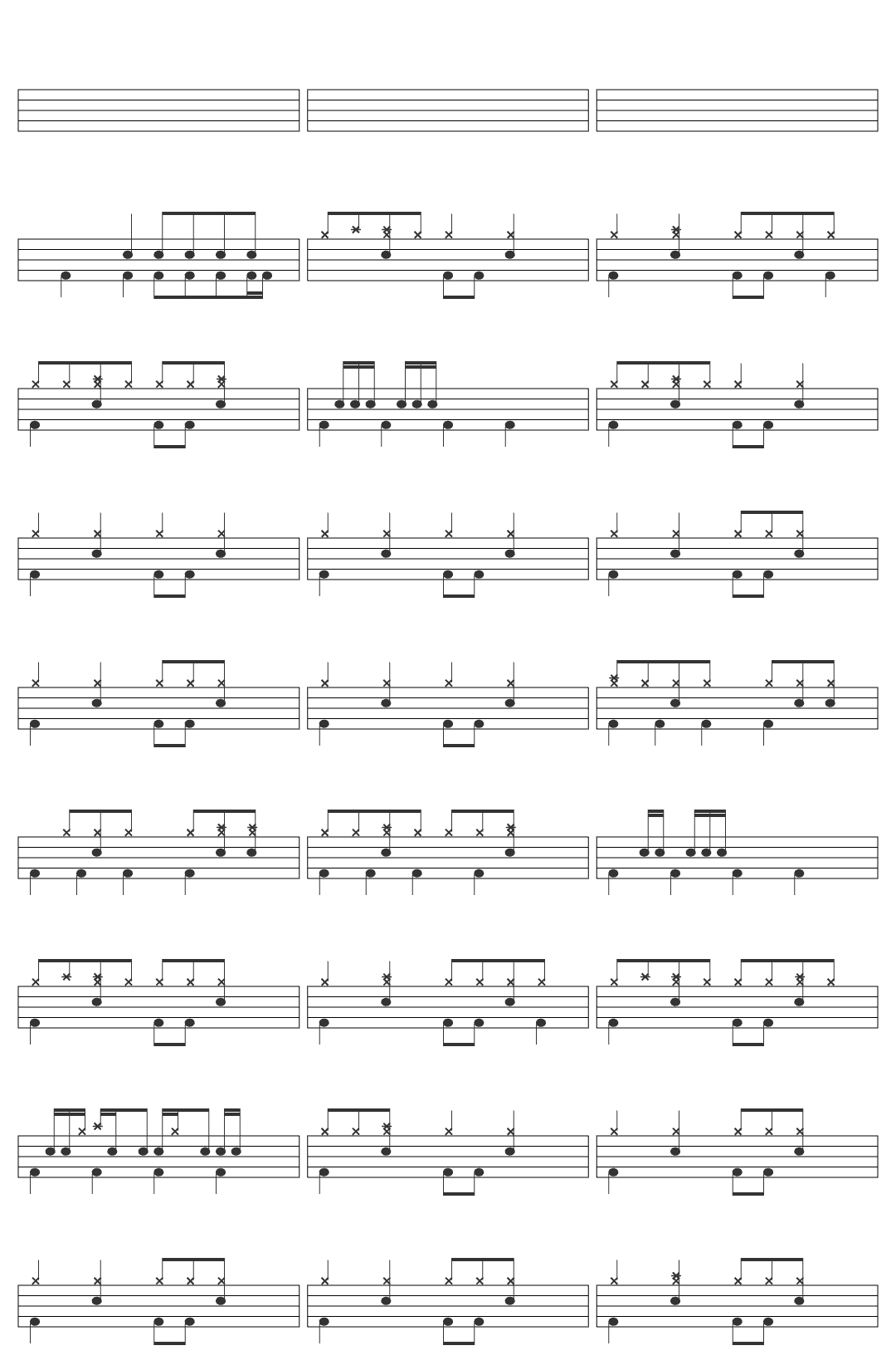 Egó Fjöllin hafa vakað drum sheet