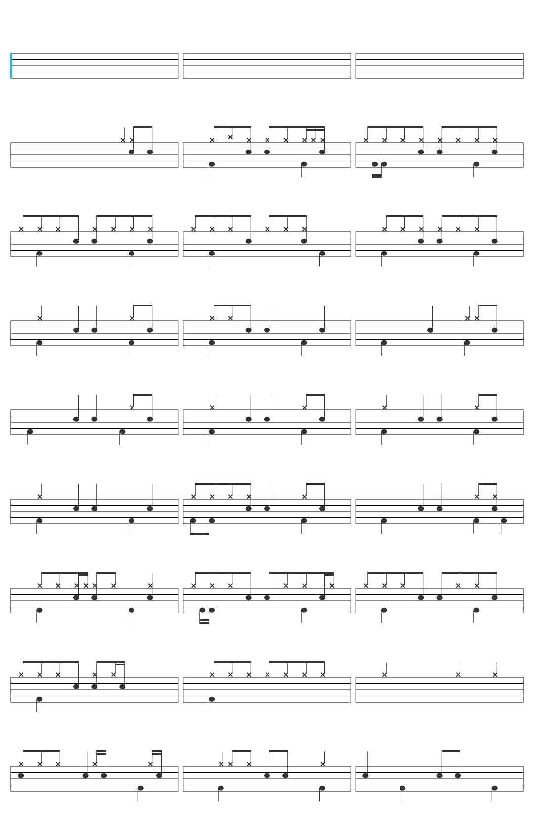 Y Bandana Heno Yn Yr Anglesey drum sheet