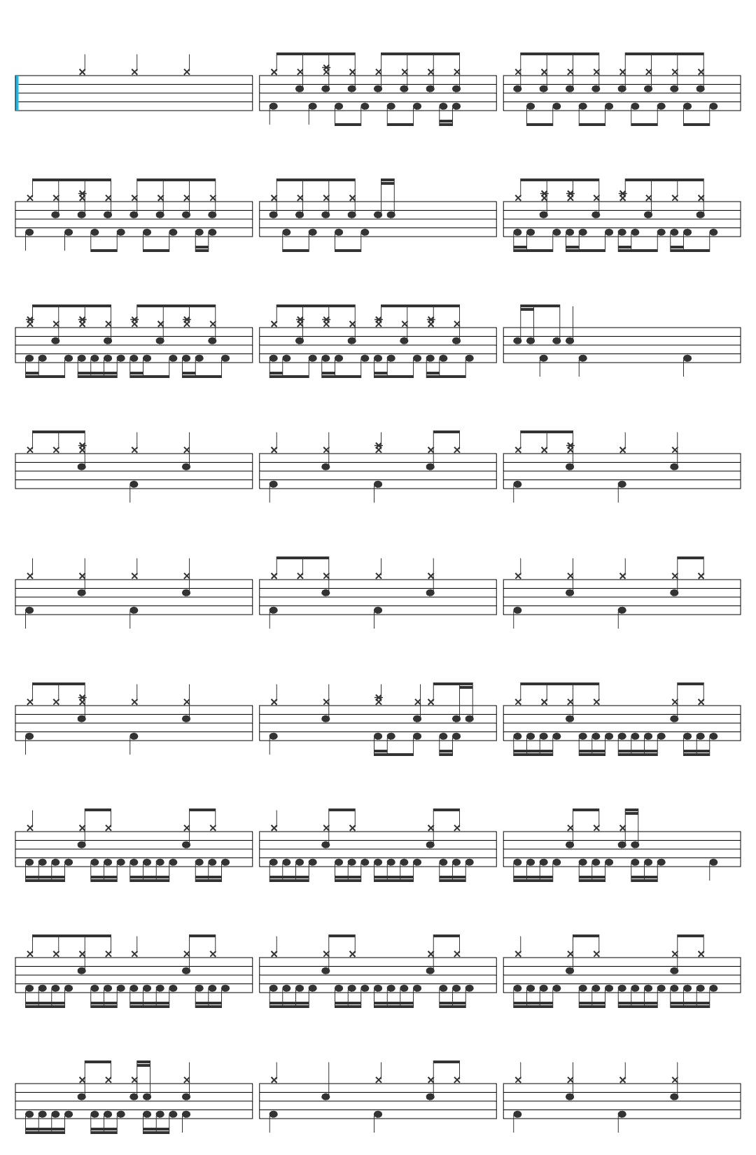 Infinite Drum Tracks Powerful Death Black Metal Drum Track 200 BPM Metal Drum Beat (Track ID-100) drum sheet