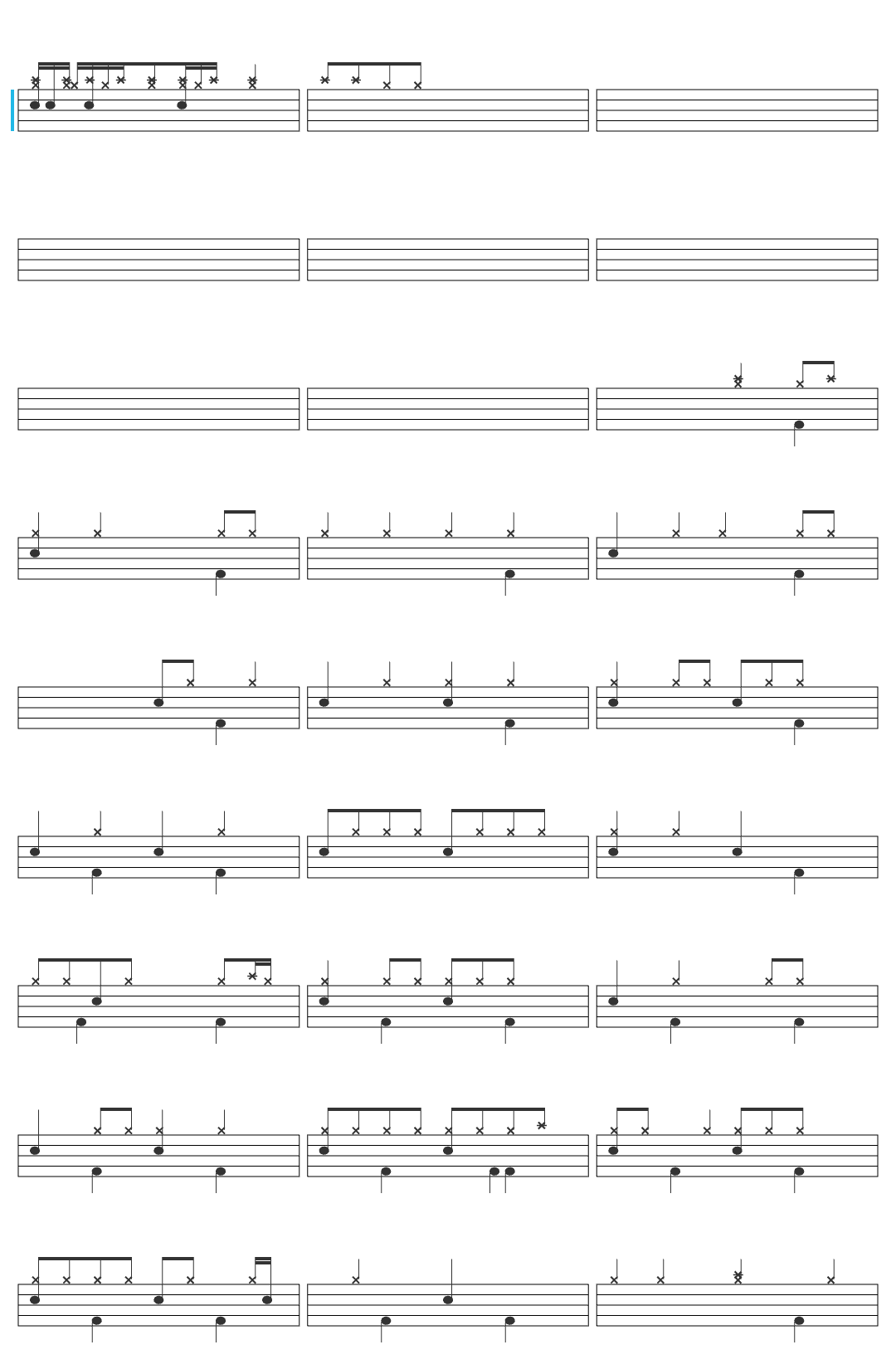 filip17ger666 Engenheiros do Hawaii Eu Que Não Amo Você (acústico mtv) drum sheet