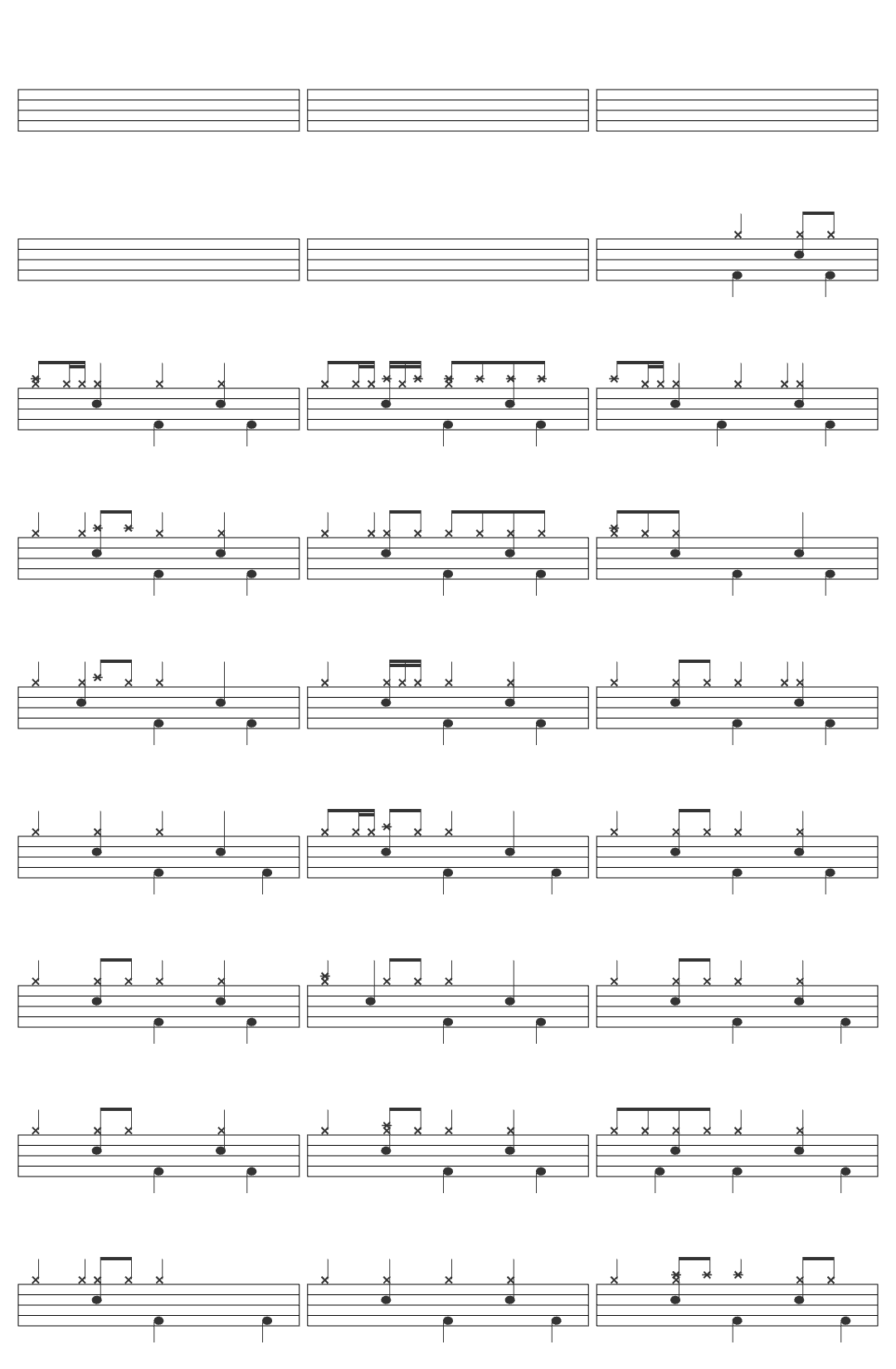 The Cinelli Brothers Choo Ma Gum-v2 drum sheet