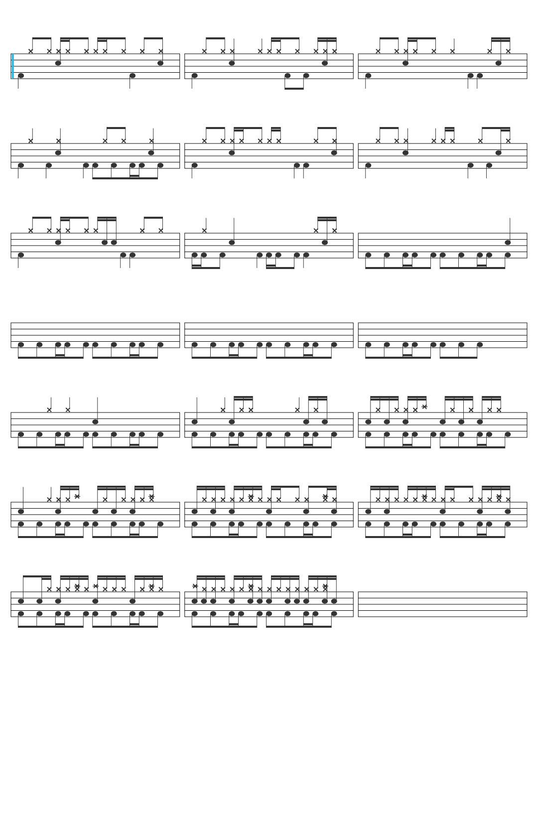 Zivixius Squidward Yell-v3 drum sheet