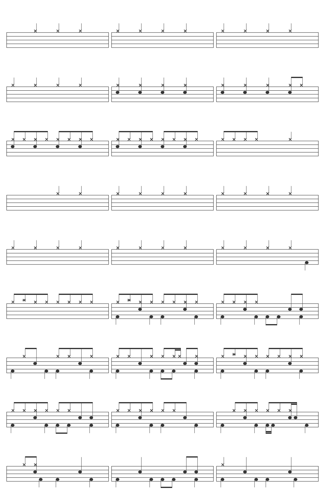 Little Barrie Pauline drum sheet