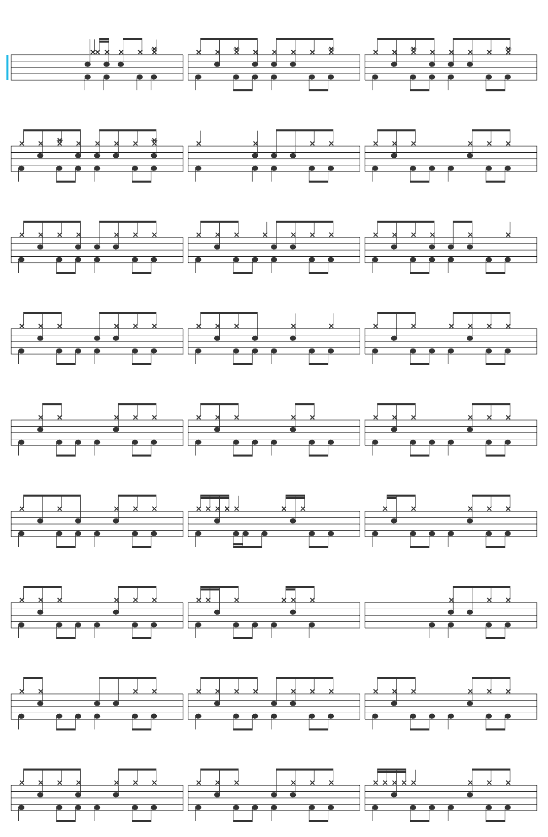 Steve lacy Steve Lacy - Dark Red drum sheet