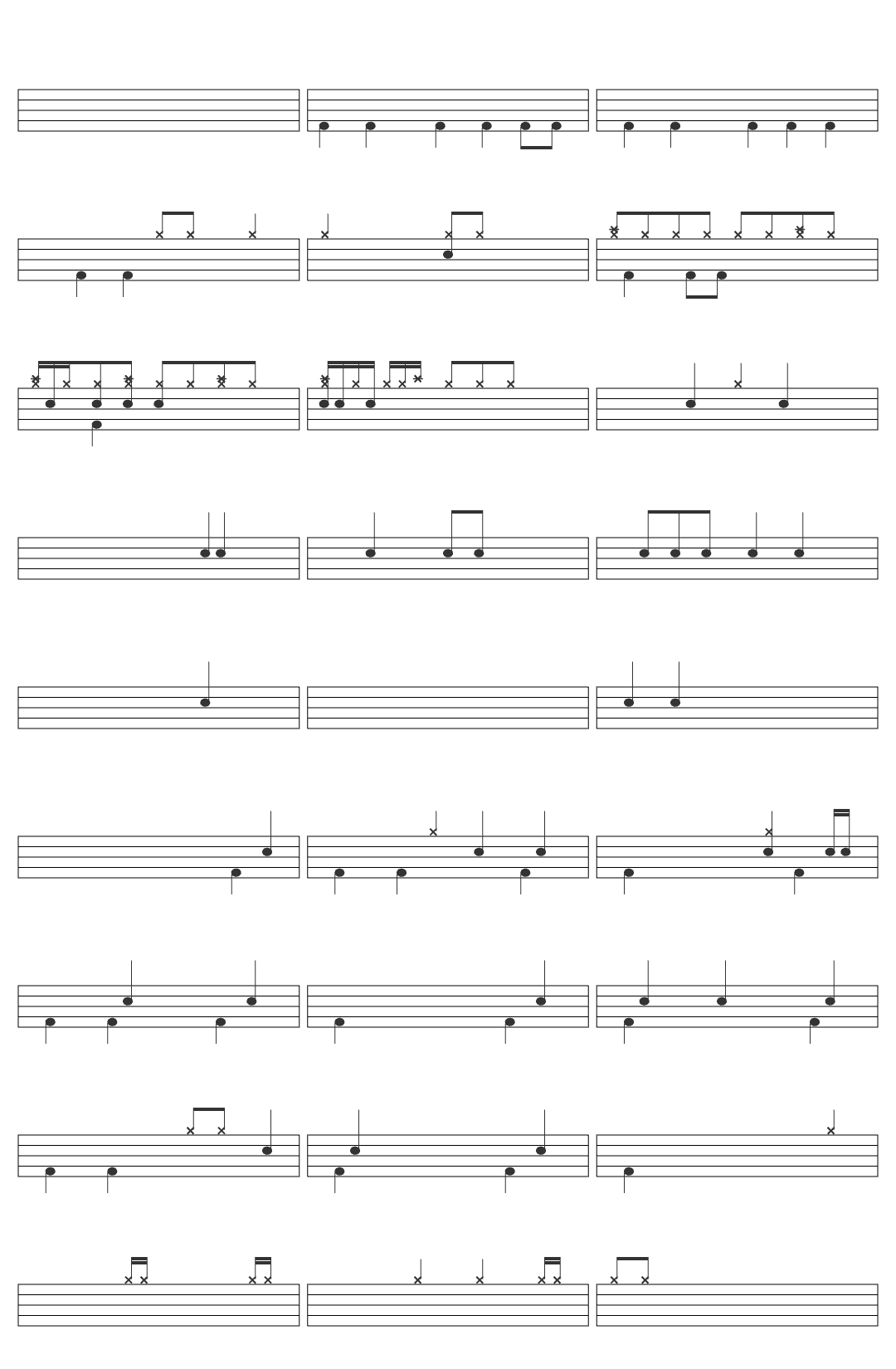 Rewrite Round 2  Trinity (rewrite part) drum sheet