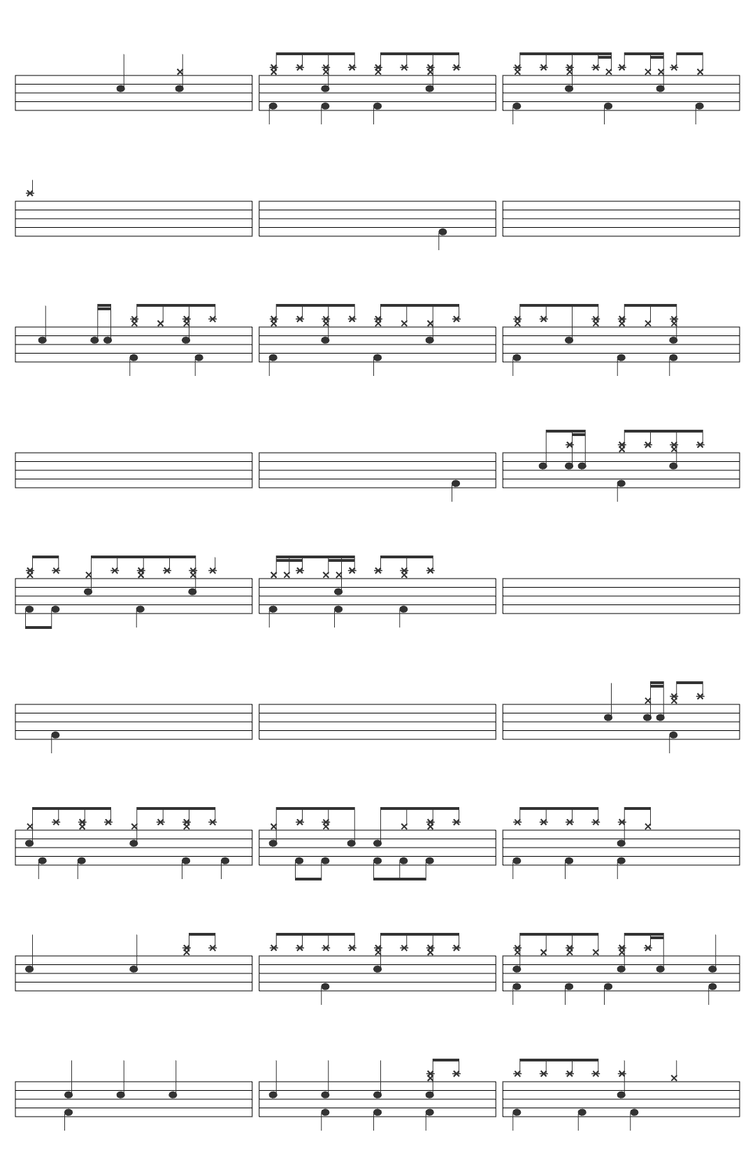 Liam Lynch United States of Whatever drum sheet