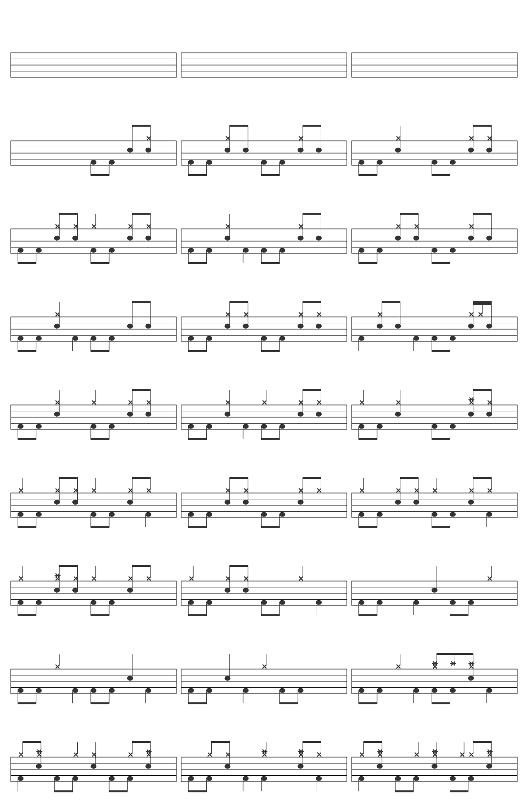 Some Strange Kaleidoscope Patina Screamer drum sheet