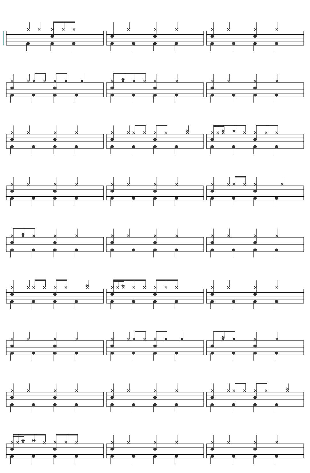 JimBennett Get Lucky (Daft Punk Bass Cover) drum sheet