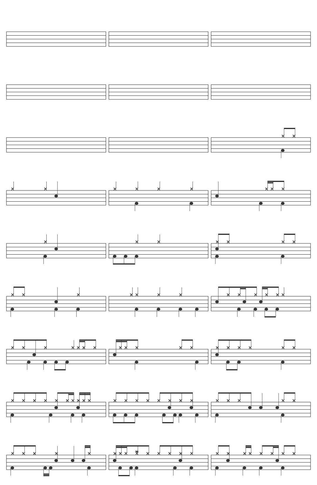 Rousseau Interstellar Theme (Hans Zimmer) drum sheet