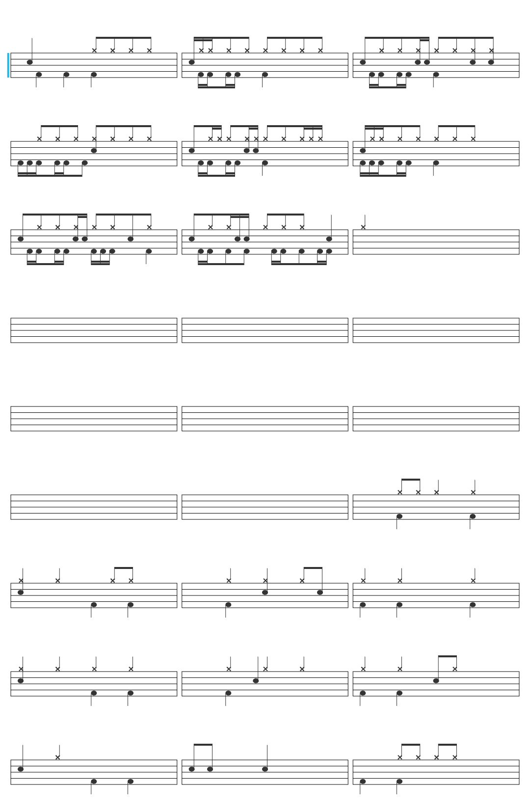 Pete The Last Time-v2 drum sheet
