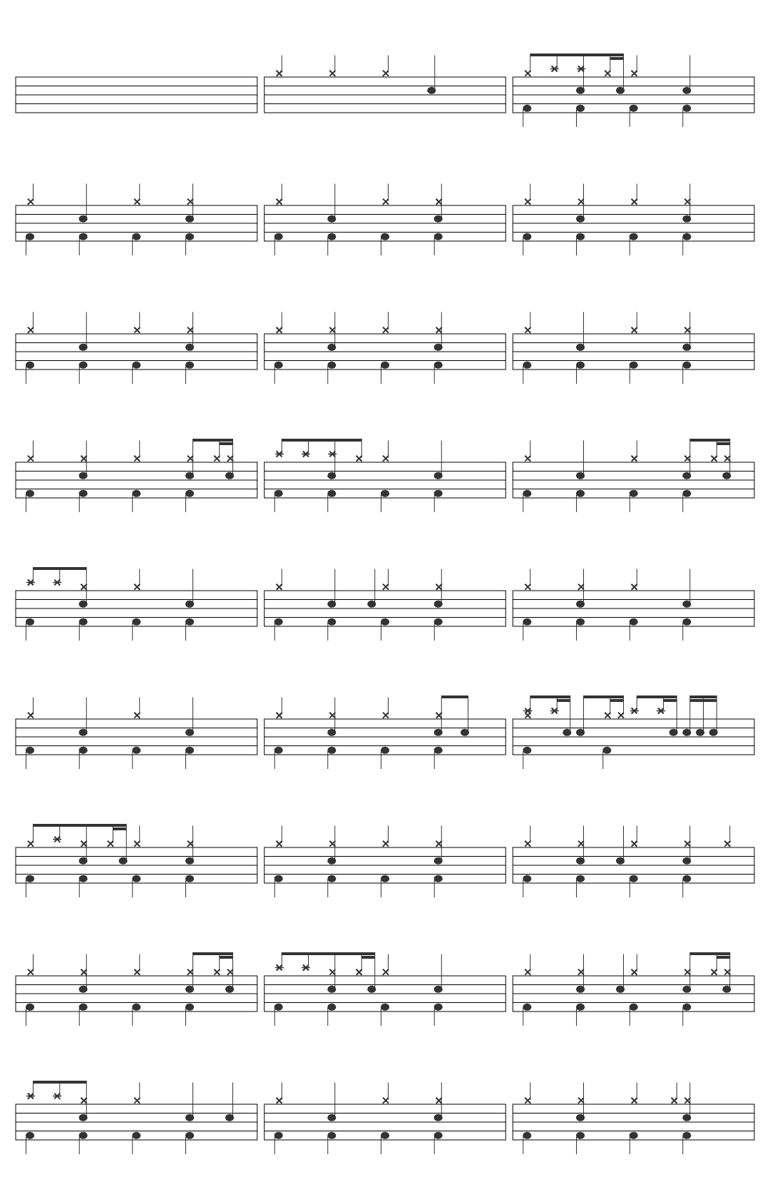 ZZ Top ZZ Top - Tush drum sheet