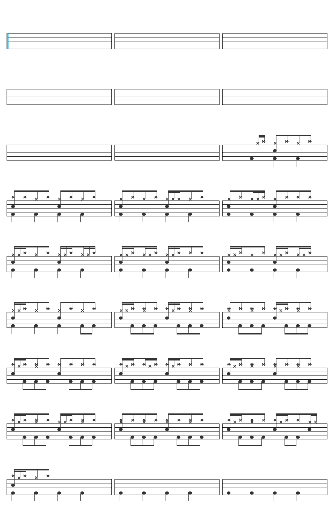 En espíritu y en verdad Te Doy Gloria drum sheet