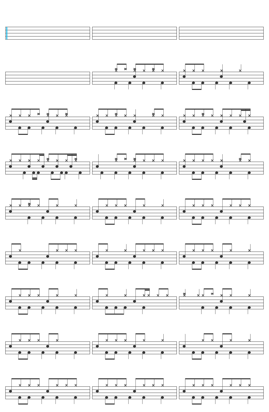 Pilli Bebek Bak-v3 drum sheet