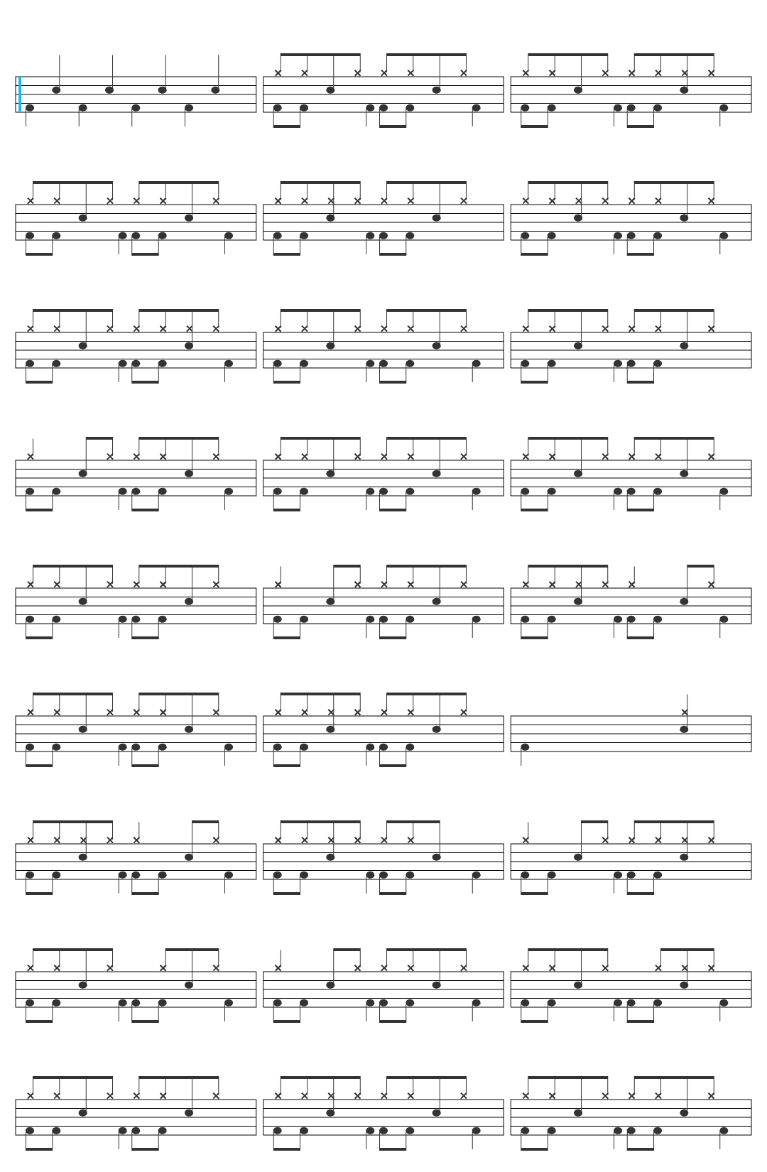 Eminem Hailie's Song drum sheet