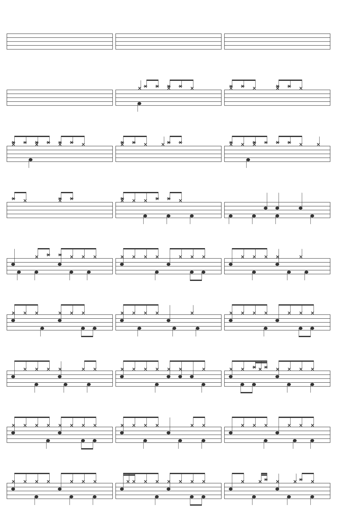 August Premier Next Time, This Summer drum sheet