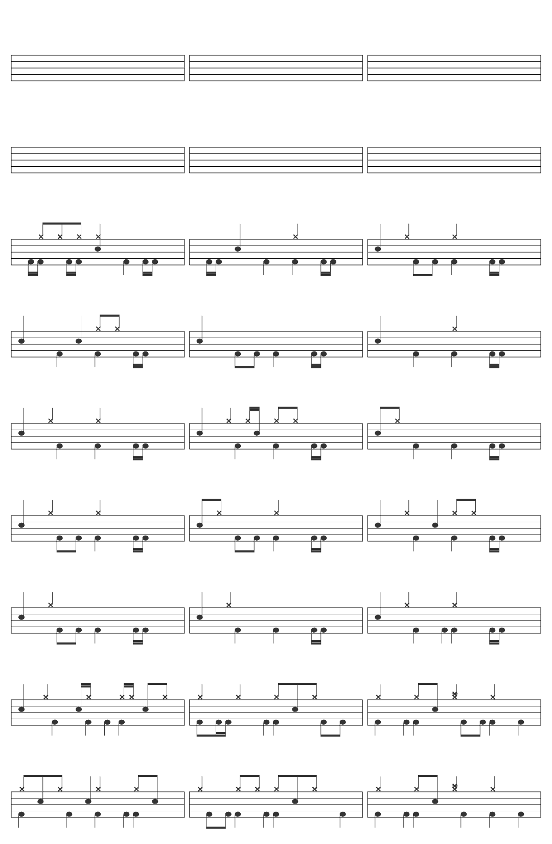 Braid Never Will Come for Us drum sheet