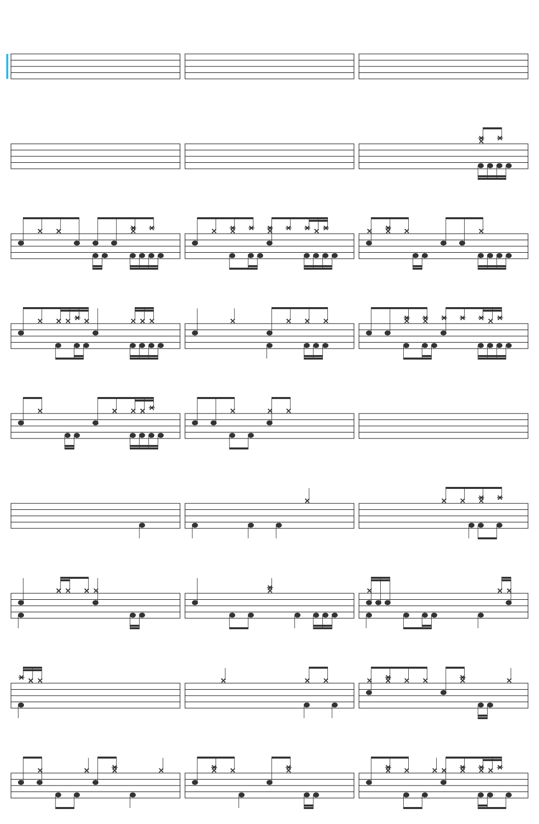 Linkin Park Cure For The Itch drum sheet