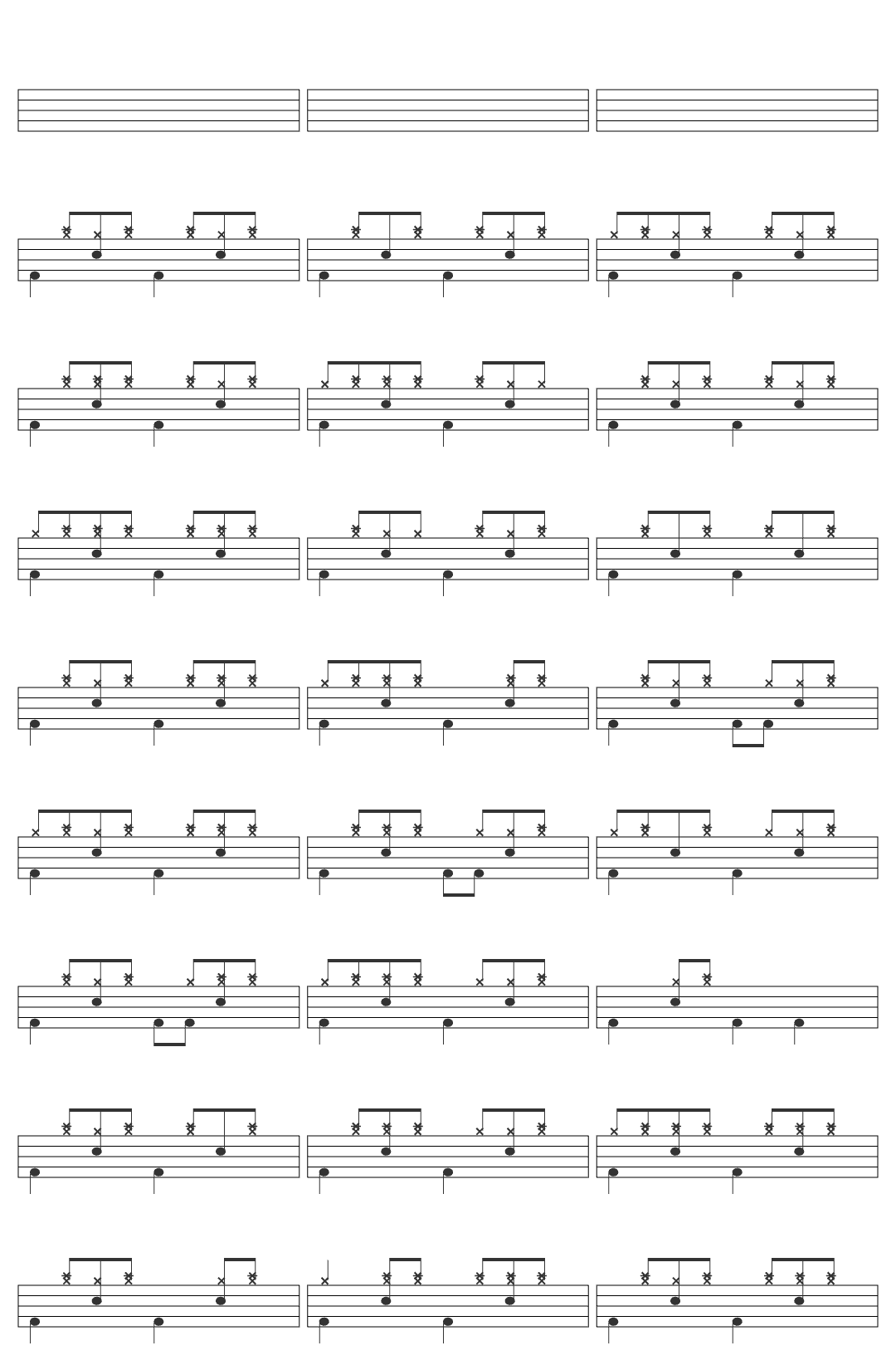 Lana Del Rey Radio-v29 drum sheet