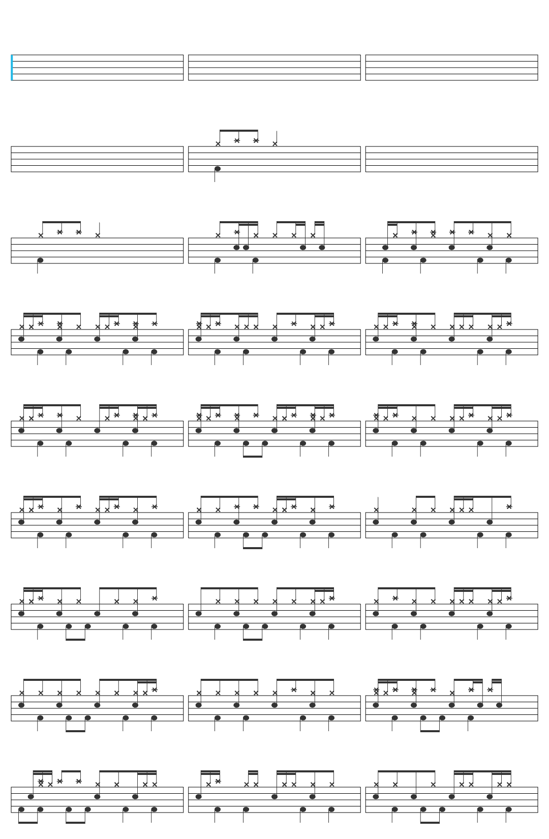 No Pressure Big Man drum sheet