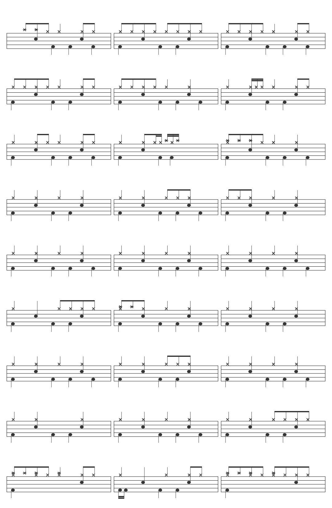 Pitty Pitty - Máscara drum sheet