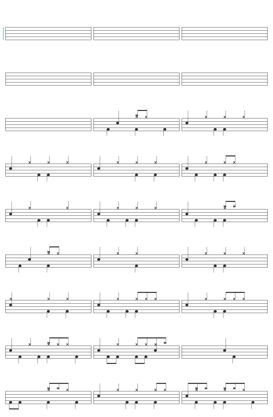Soundgarden Black Hole Sun-v2 drum sheet