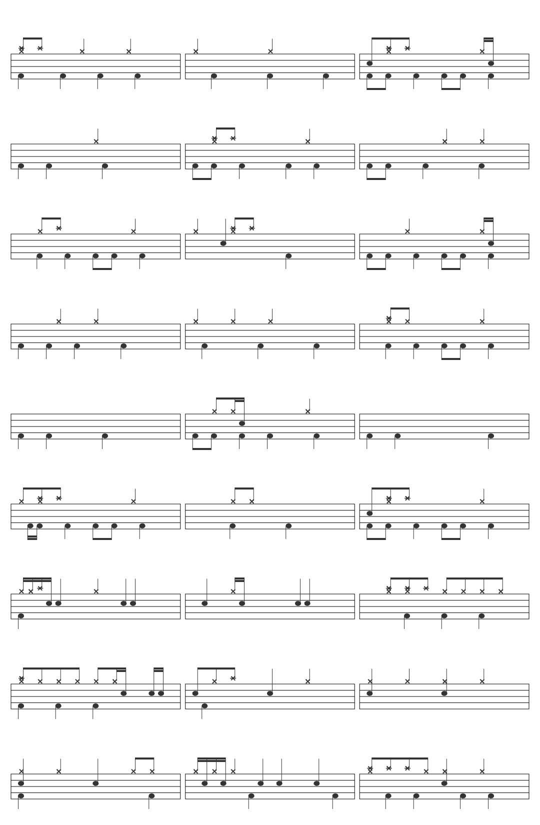 Air Sing Sang Sung drum sheet