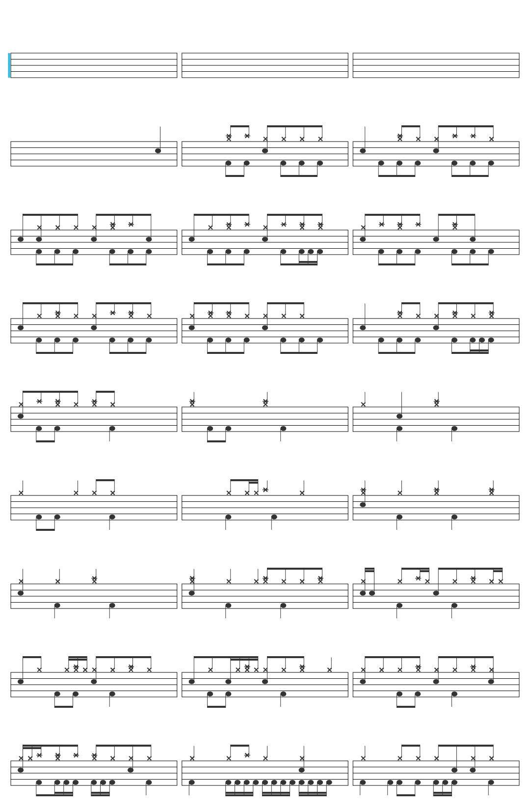 Korn Kidnap the Sandy Claws drum sheet