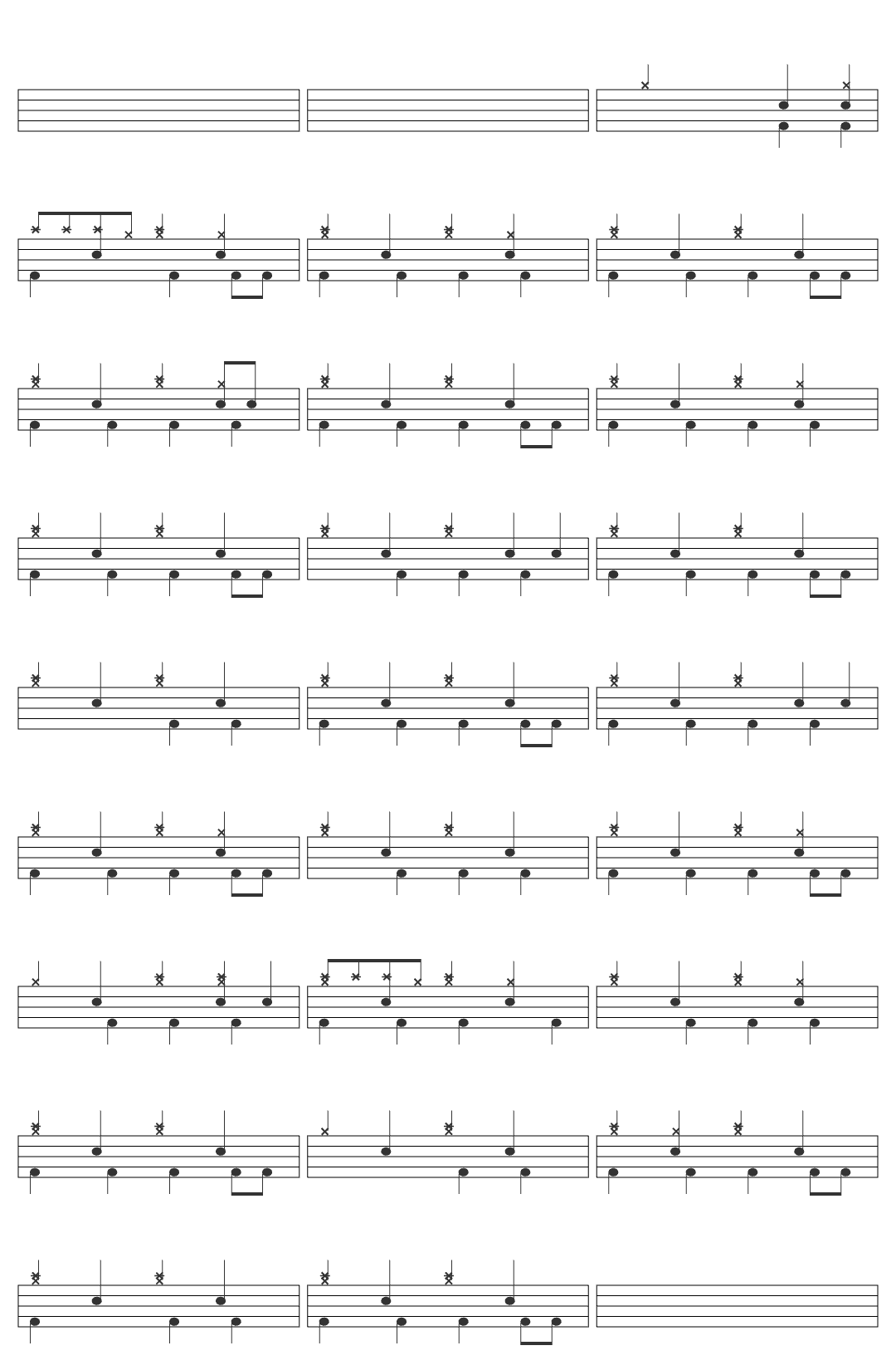 Creepy Nuts ばかまじめ-v4 drum sheet