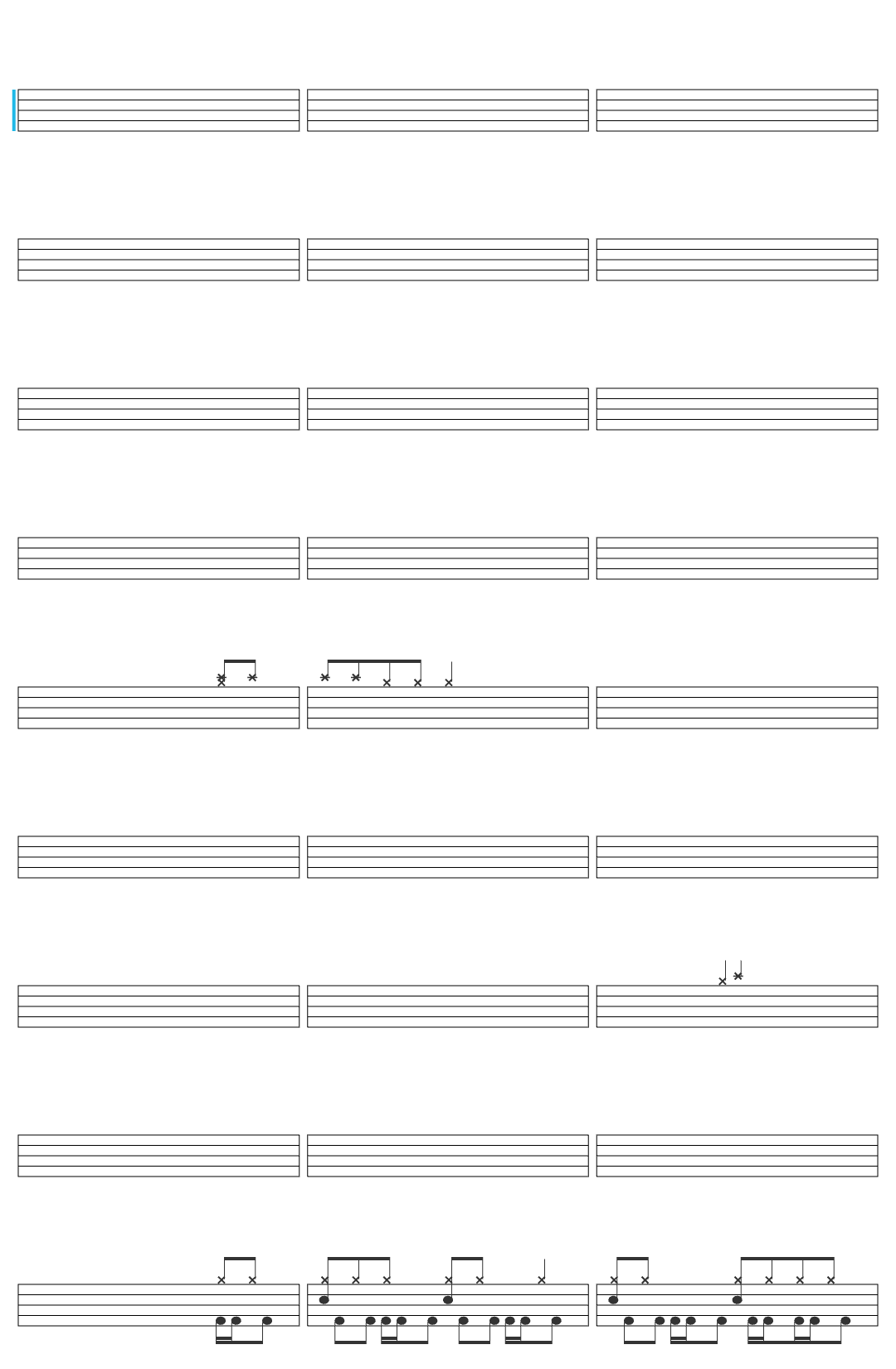 Three Days Grace Three Days Grace - I Hate Everything About You drum sheet