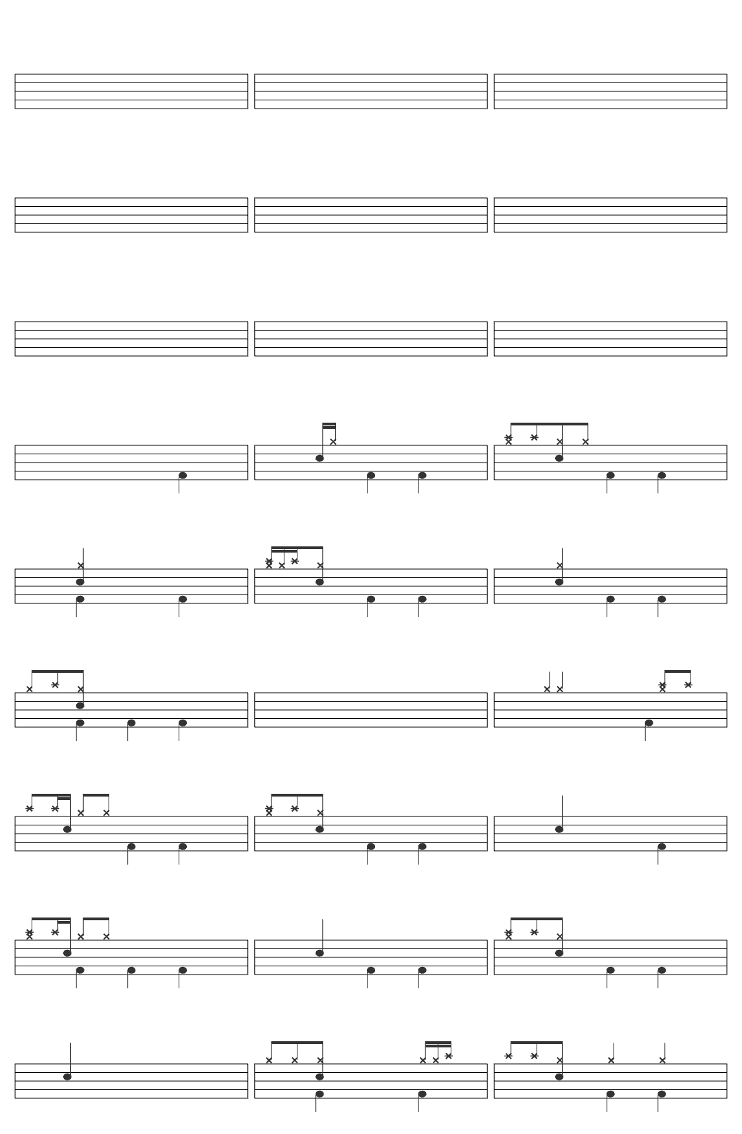 Our Last Night Radioactive Imagine Dragons cover drum sheet