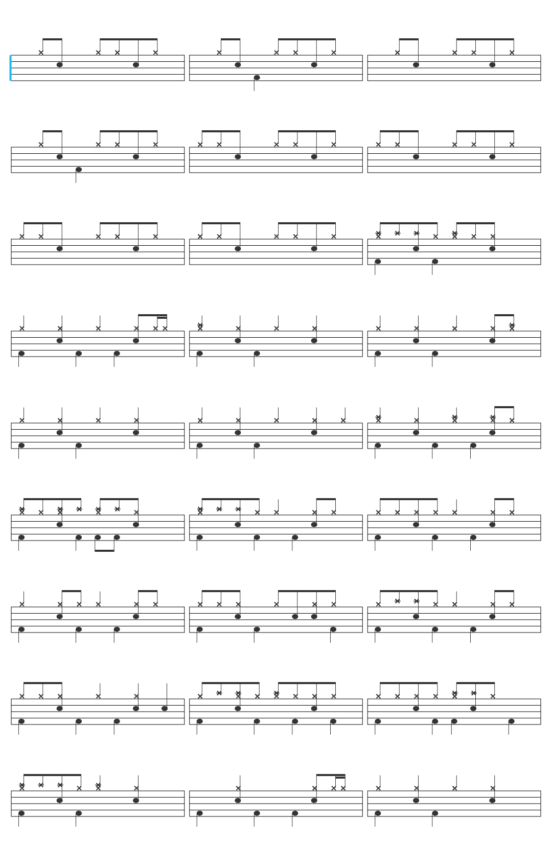 Makeout Reef Drive, Don't Talk drum sheet