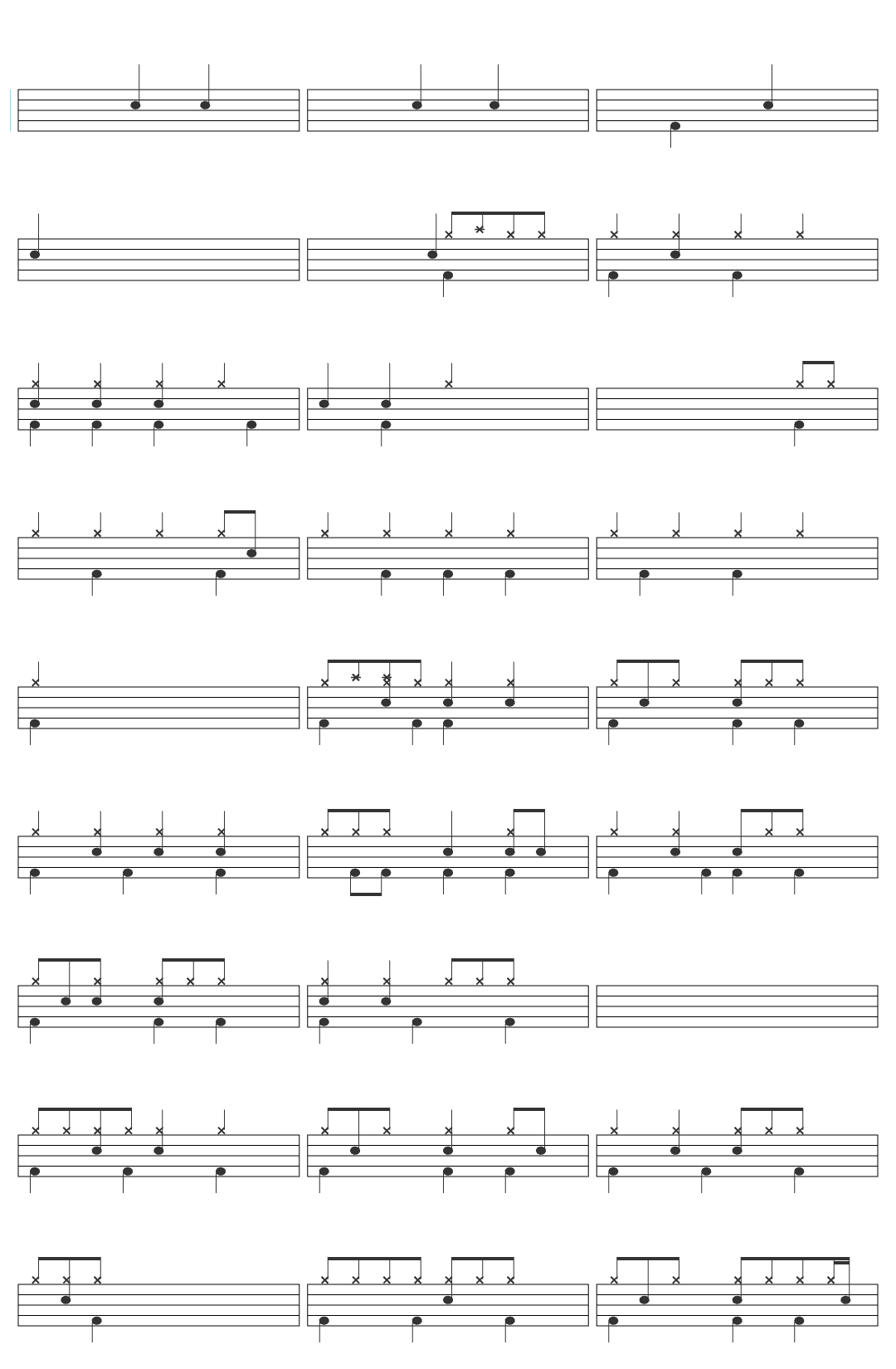 Bluey Bluey Theme Tune Extended drum sheet