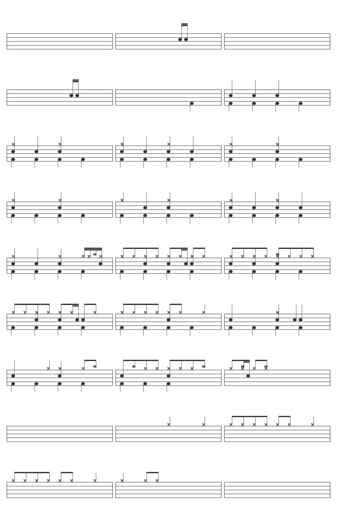 J Live The 4th 3rd drum sheet