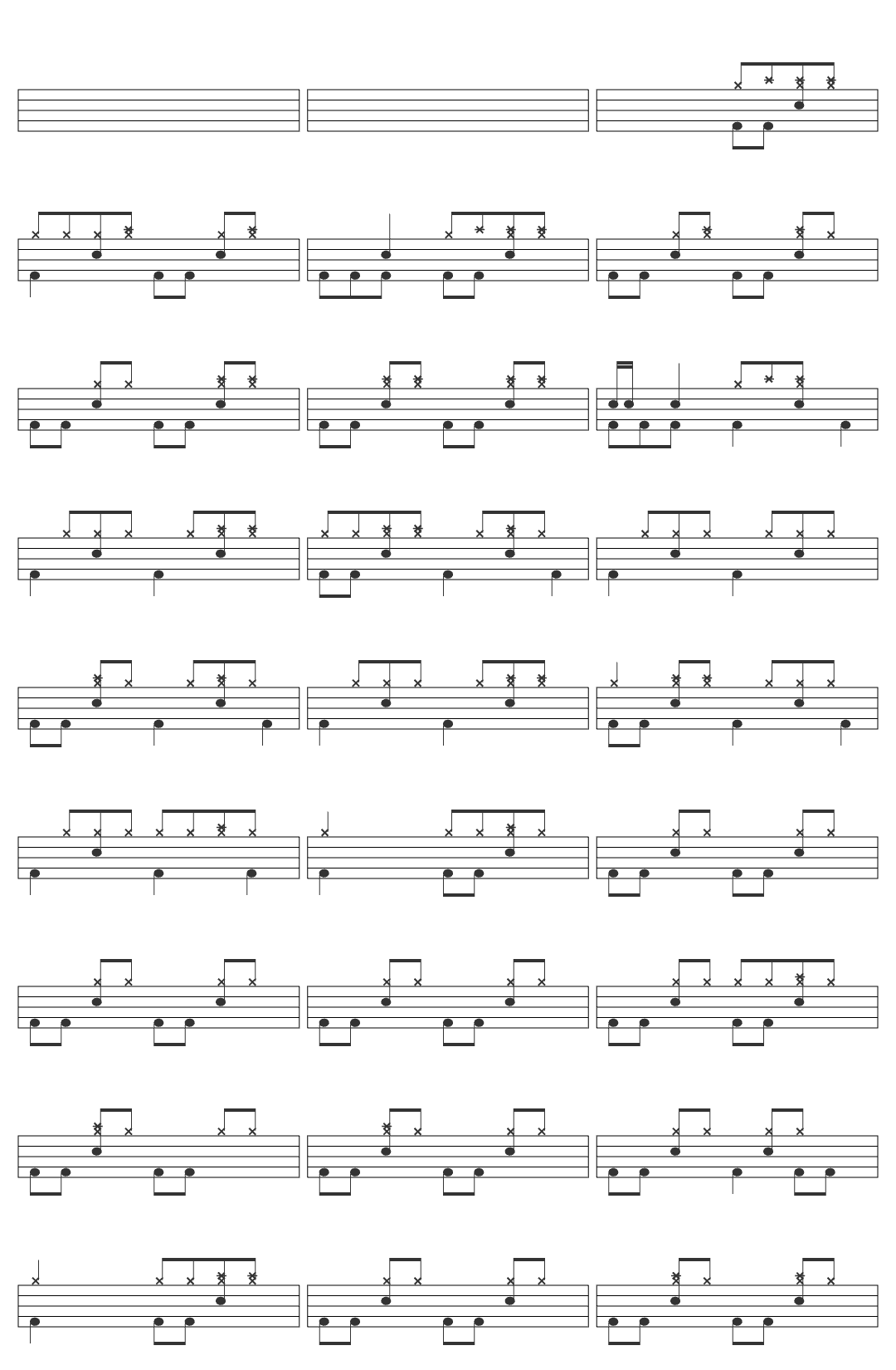 Bryan Adams A Little More Understanding drum sheet