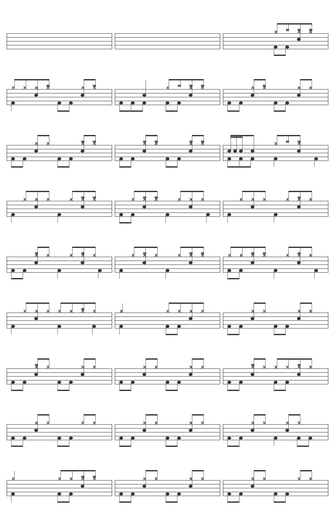 Bryan Adams roll with the punches drum sheet