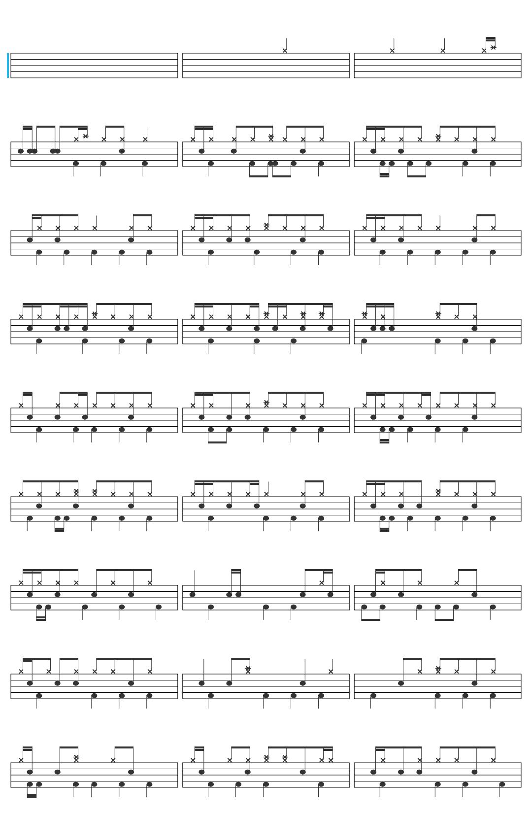 Aperture Science Psychoacoustics Laboratory Science is Fun OST Portal 2 drum sheet