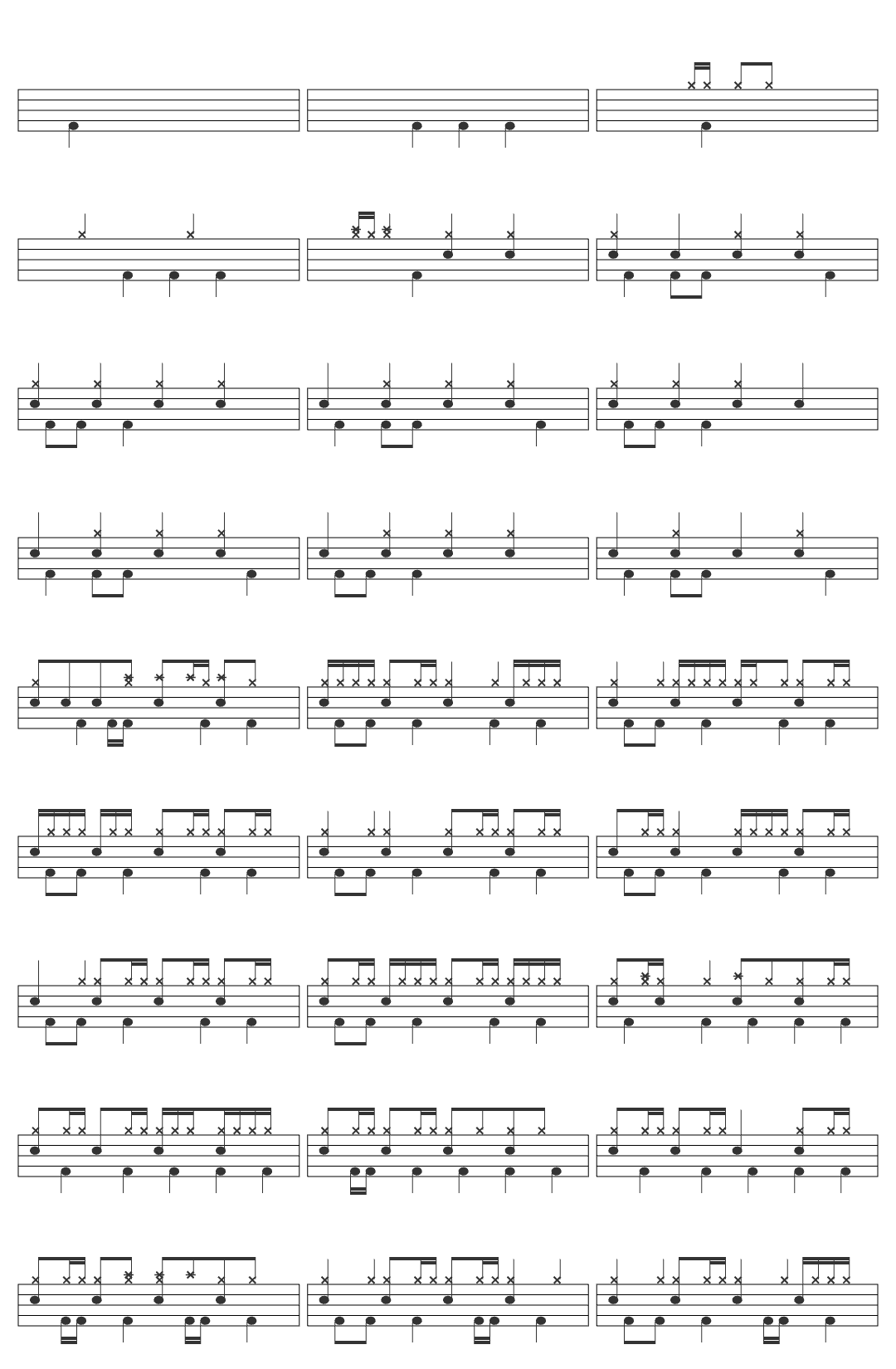 BUMP OF CHICKEN I-v1334 drum sheet