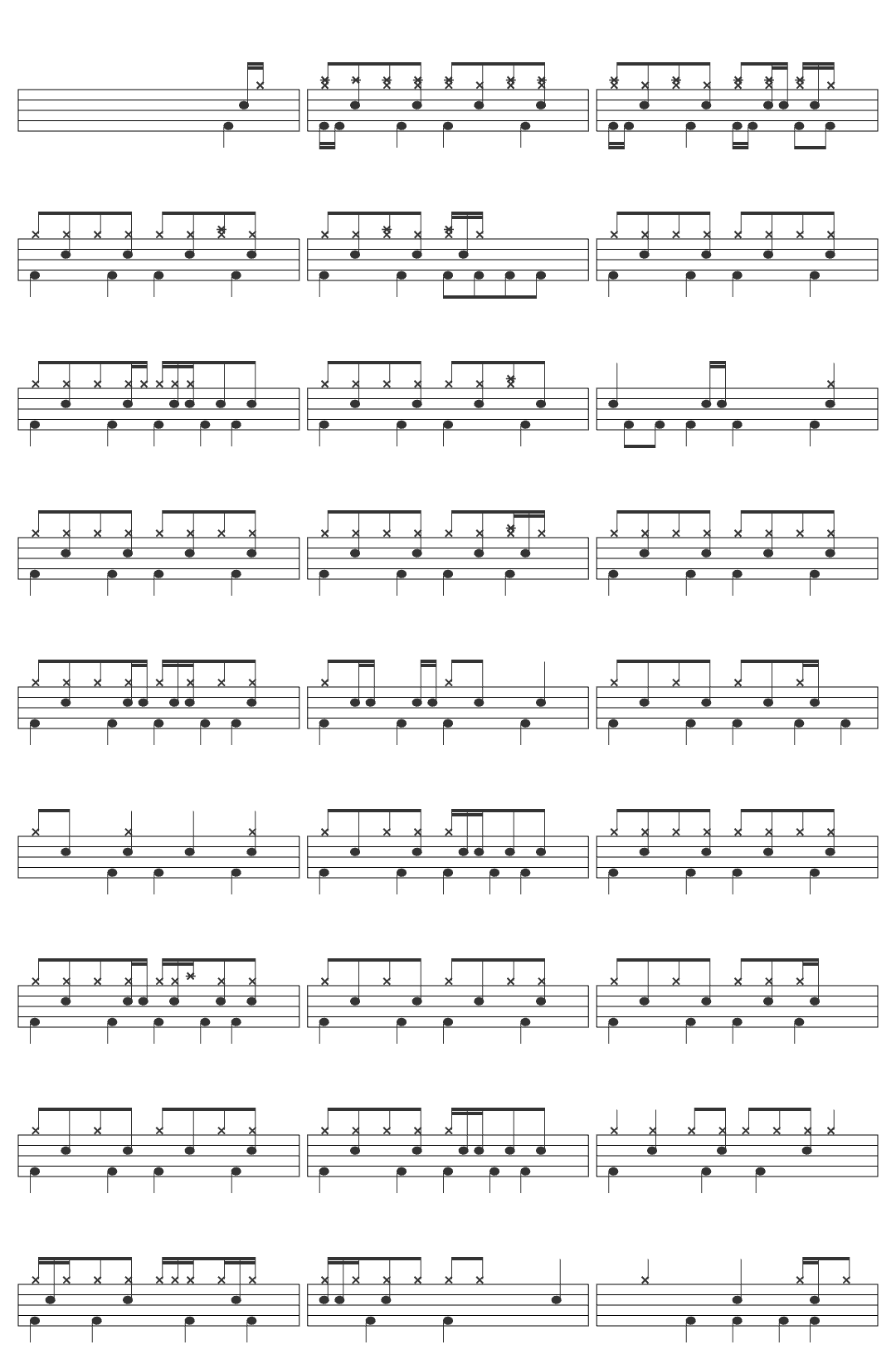 Deep Cut Till Depth Do Us Part Splatoon 3 Live Concert drum sheet