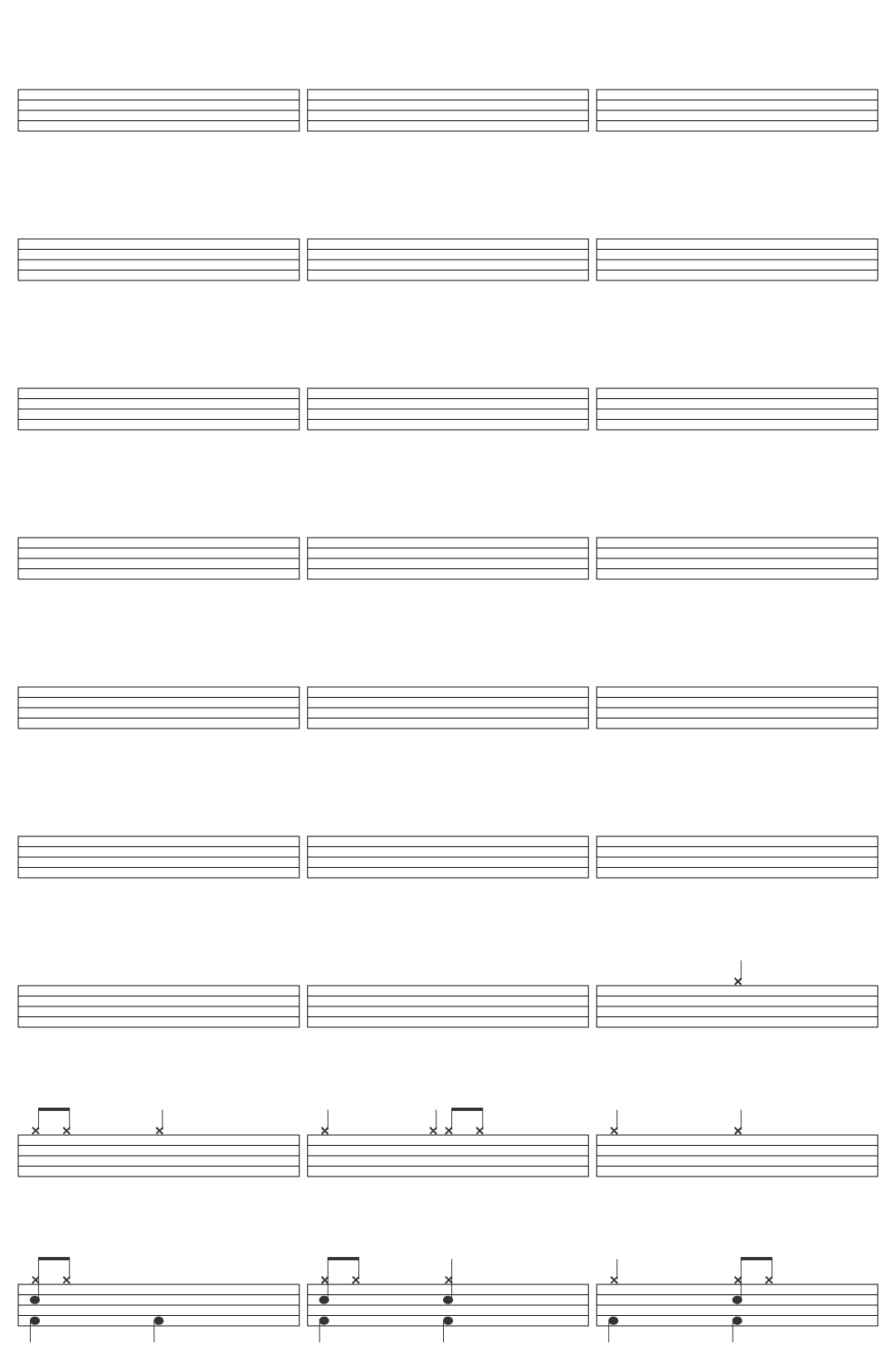 Job Granados AC/DC Hells Bells Lyrics+HQ drum sheet