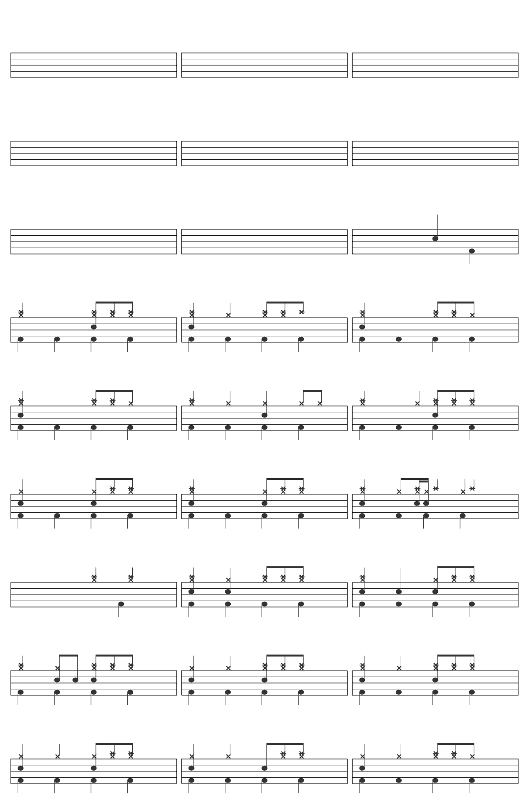 ABBA Gimme! Gimme! Gimme! A Man After Midnight drum sheet