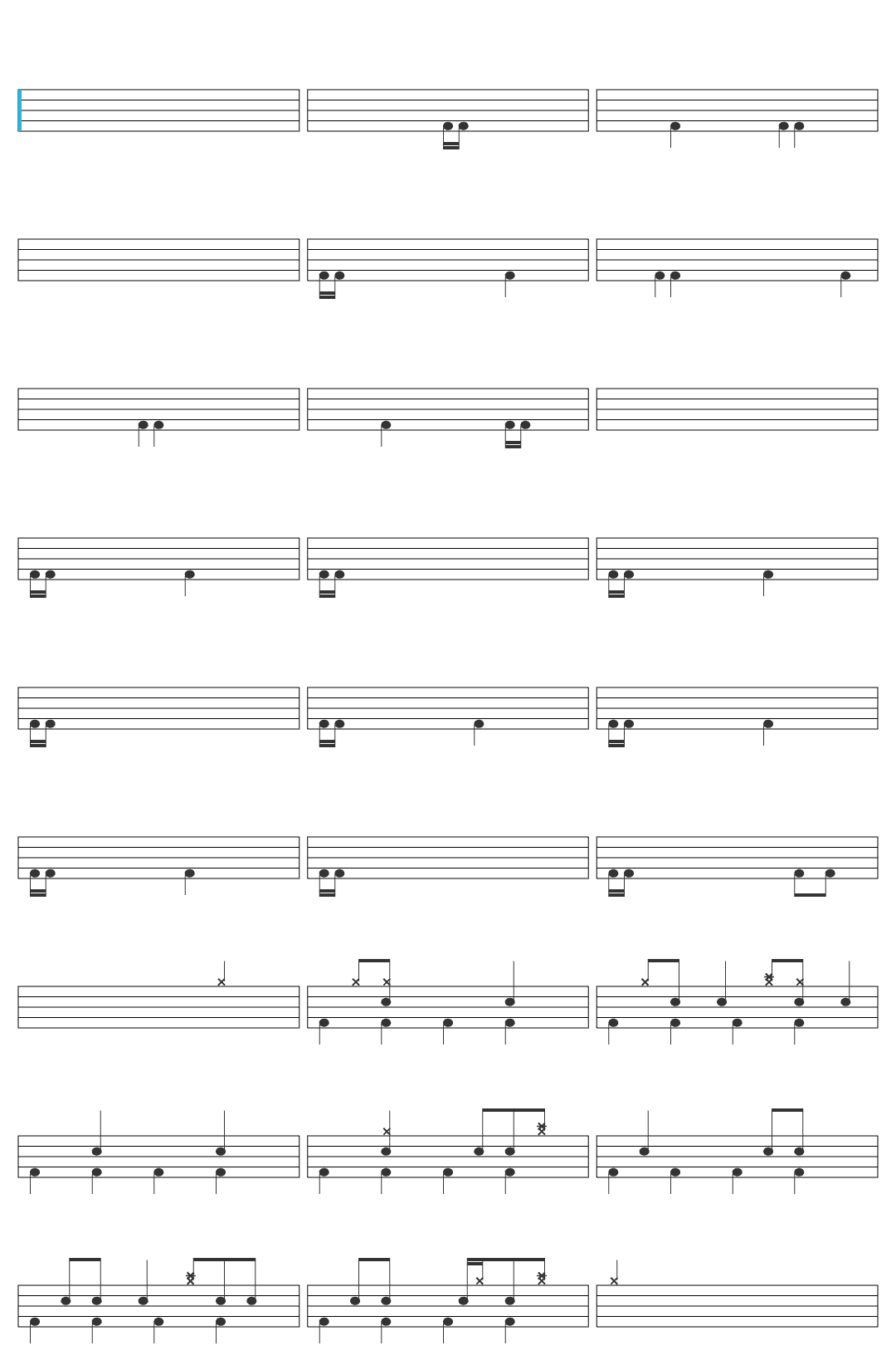 Mustii Before The Party's Over drum sheet
