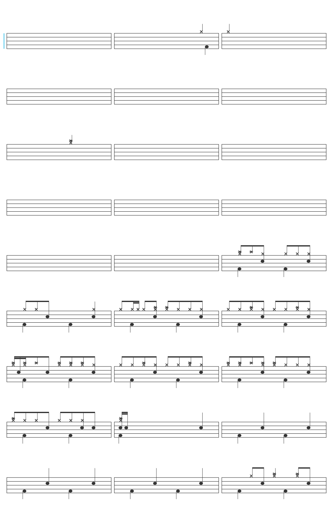 Black Gryph0n Stuck Inside CG5 Remix drum sheet