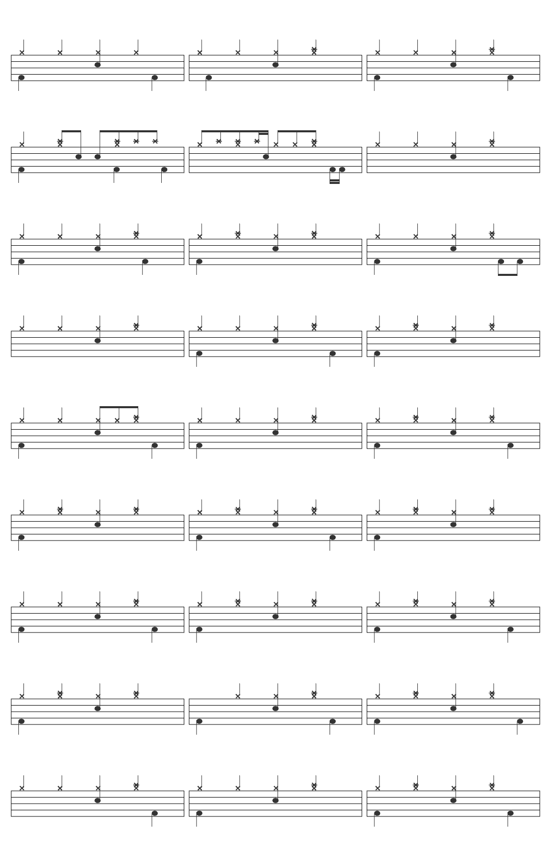 Mac DeMarco Chamber of Reflection drum sheet