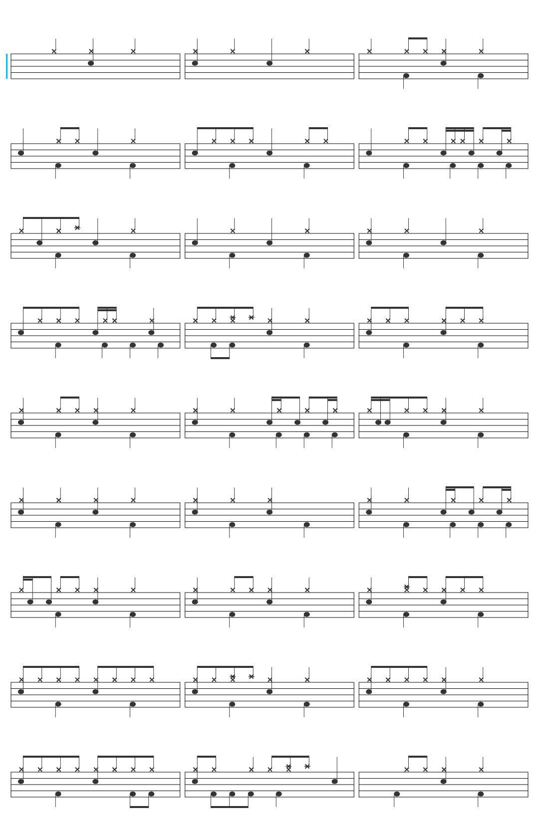 AC DC Back in Black-v9 drum sheet