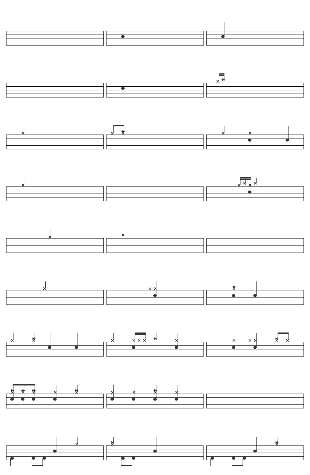 7clouds Panic! At the Disco High Hopes Lyrics drum sheet